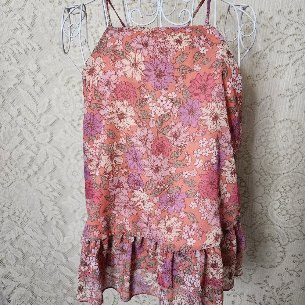 Sleeveless floral print top #fairy